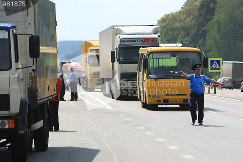 Image of Policeman on the road