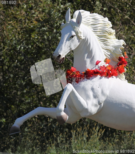 Image of Rearing White Horse Figure