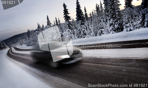 Image of Motion Blur of Car Driving 