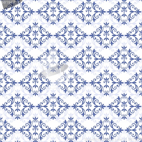 Image of White-blue seamless pattern (vector)