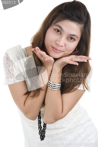 Image of woman blowing a kiss