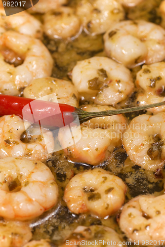 Image of Spicy shrimps tapa