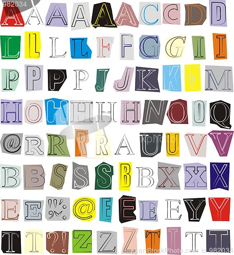 Image of Alphabet cut out of paper