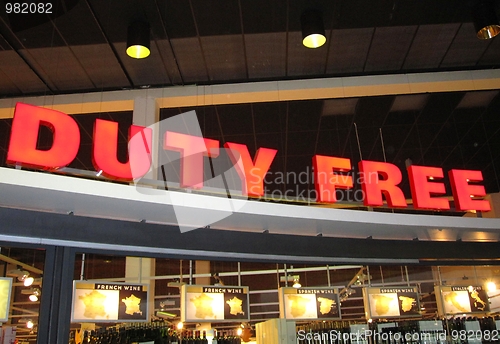 Image of Duty free sign