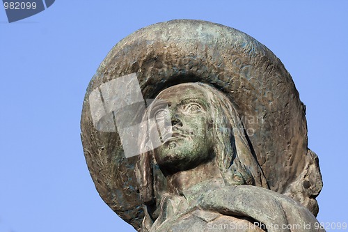 Image of portrait of the statue of D'Artagnan in Auch