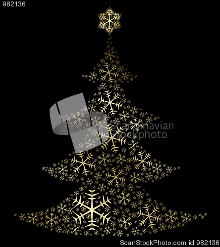 Image of Golden christmas tree