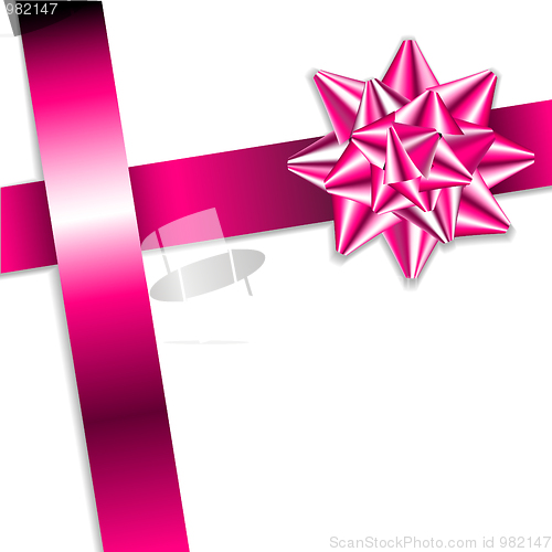 Image of Pink bow on a pink ribbon