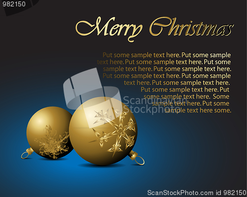 Image of Golden Christmas bulbs with snowflakes ornaments