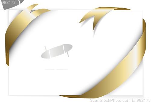 Image of Golden ribbon around white paper