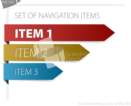 Image of modern navigation items