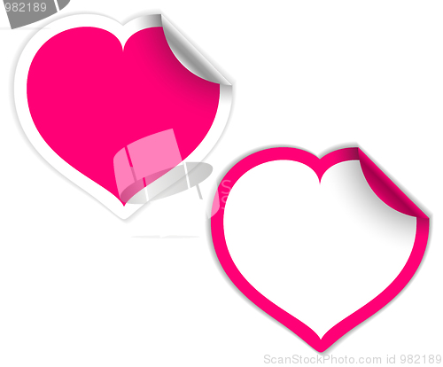 Image of Pink and white heart labels