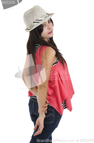 Image of woman looking back over her shoulder