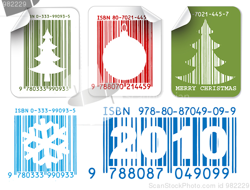 Image of Labels with Christmas bar codes