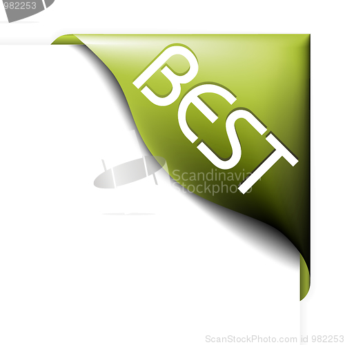 Image of Green corner ribbon for bestseller