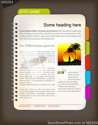 Image of Web site template - Open notepad