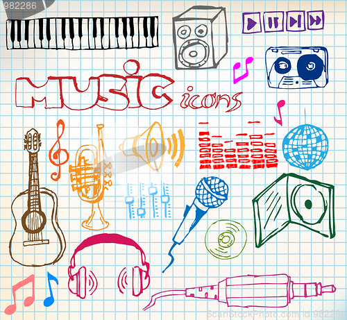 Image of music hand-drawn icons