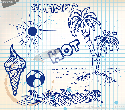 Image of Summer doodle elements