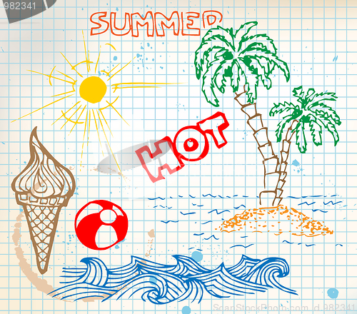 Image of Summer doodle elements