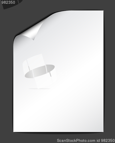 Image of Sheet of white paper on dark background