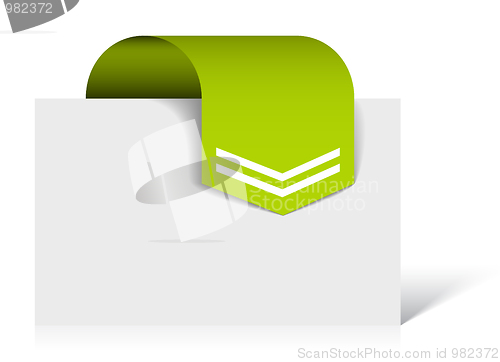 Image of Paper green corner ribbon