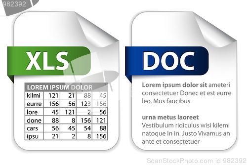 Image of icons for office file extensions