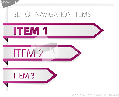 Image of Purple paper arrows - modern navigation items
