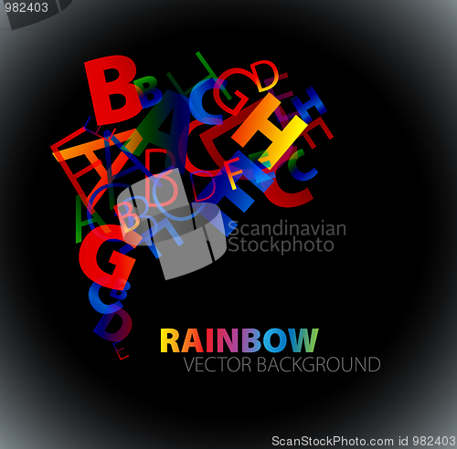 Image of Abstract background with colorful rainbow letters