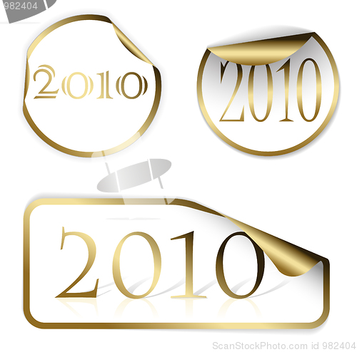 Image of 2010 on golden stickers