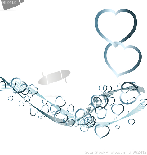 Image of Valentines background with silver hearts