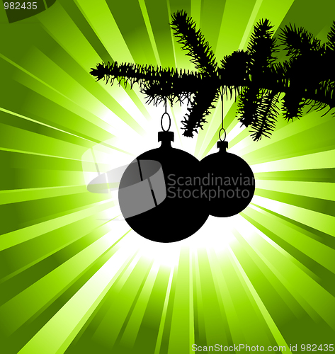 Image of Vector silhouette of a Christmas tree