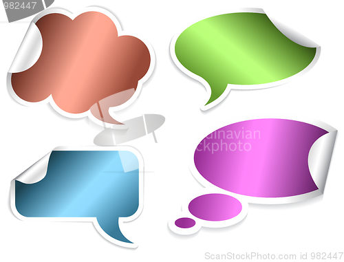 Image of Set of Comic Clouds and bubbles