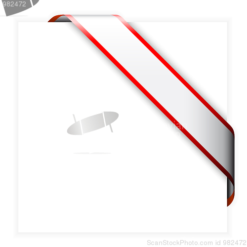 Image of Red and white colorful corner ribbon