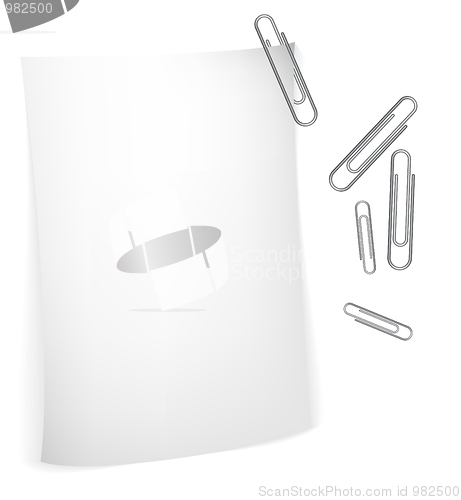 Image of White paper with paperclips