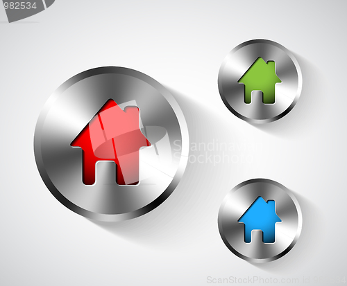 Image of Home metallic round icon