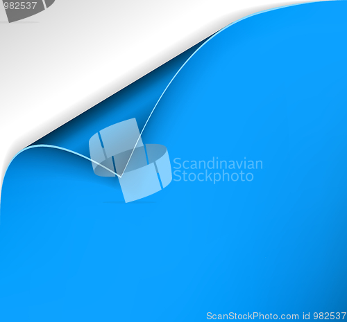 Image of blue paper with a curl