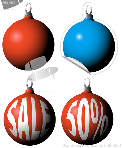 Image of Christmas bulbs as a sale tags