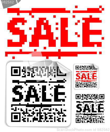 Image of Set of sale labels with qr codes