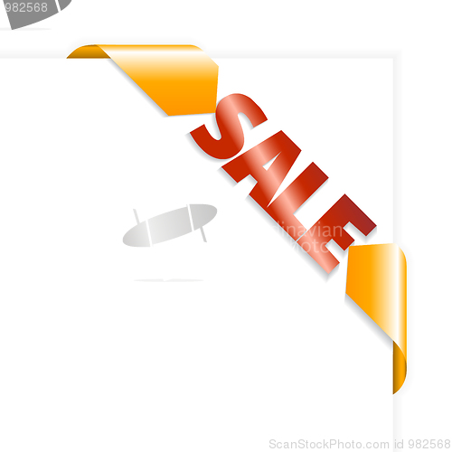 Image of Sale orange and red corner ribbon
