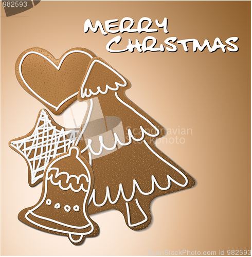 Image of Christmas card - gingerbreads with white icing