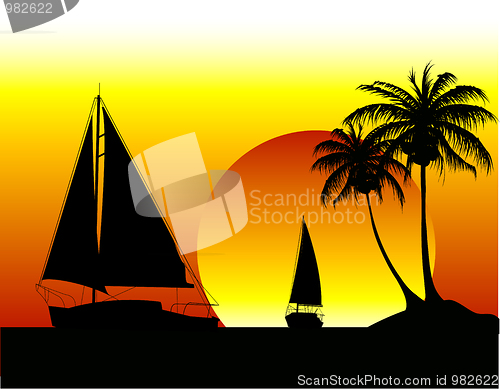 Image of Yachts on the ocean