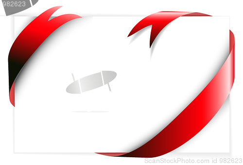 Image of Red ribbon around blank white paper