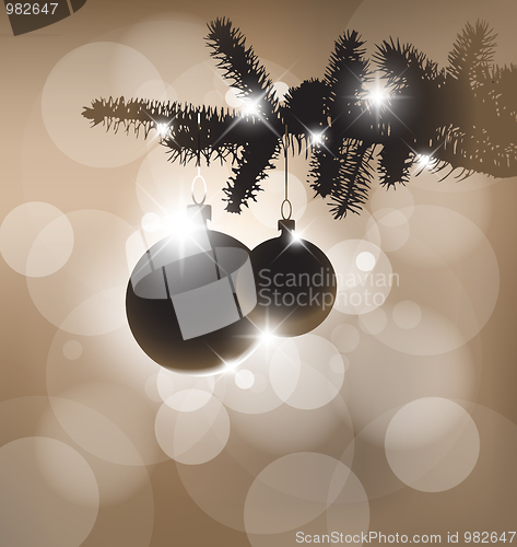 Image of Vector silhouette of a Christmas tree