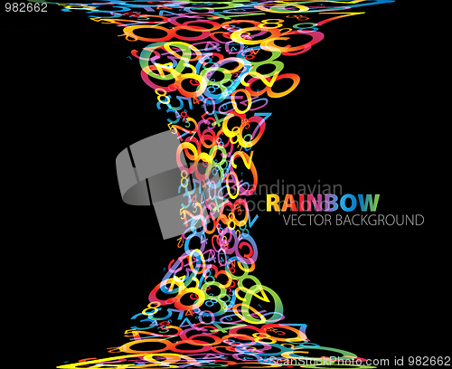 Image of colorful rainbow numbers