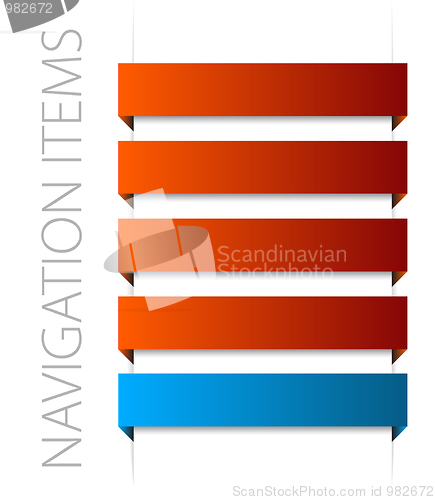 Image of modern red navigation items