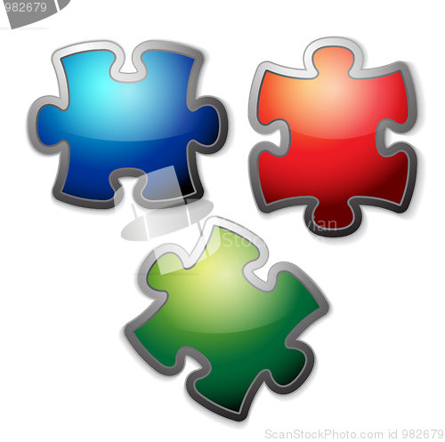 Image of Glossy colorful puzzle set