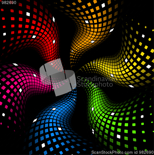 Image of 3d abstract dynamic rainbow background