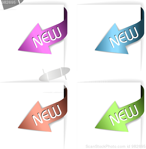 Image of Colorful new corner ribbons set