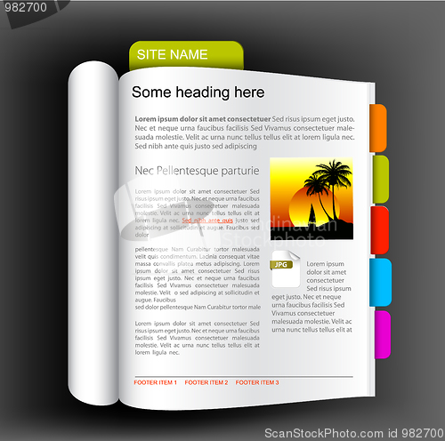 Image of Web site template - open book