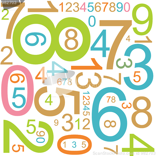 Image of background with colorful numbers