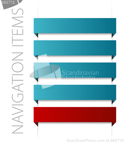 Image of modern blue navigation items